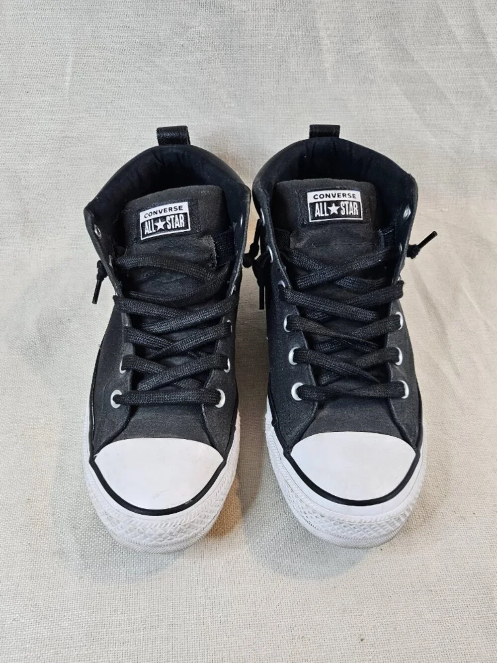Converse Black and White Mid-Top Sneakers - Picture 3 of 8